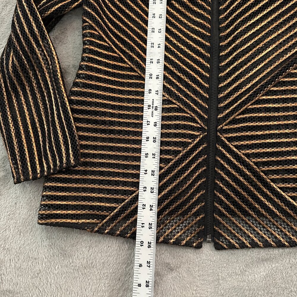 Chico's Travelers Gold Black Cardigan Topper Women's 1 MEDIUM Travel Classic - Picture 4 of 5
